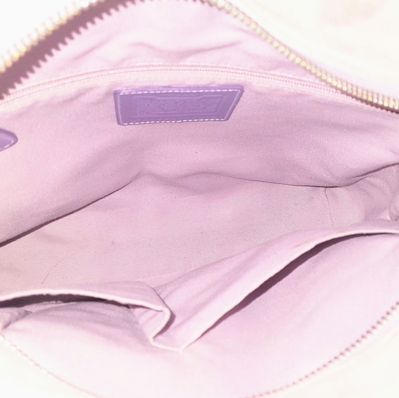SuedeCoach Shoulder Bag, open lilac interior. Clean rarely used. Zip enclosure. - Picture 3 of 3